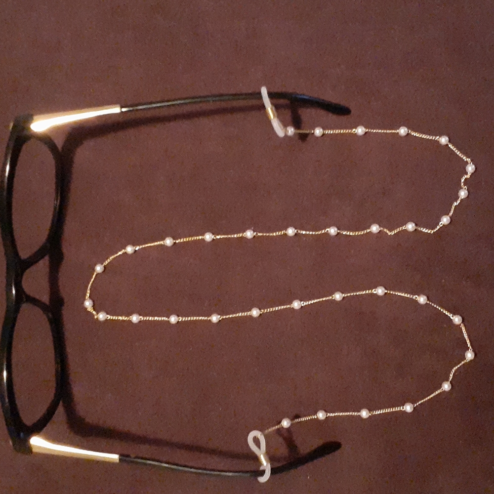Gold & Silver Pearly Princess Neck Holder For Glasses. 26" (L 10)